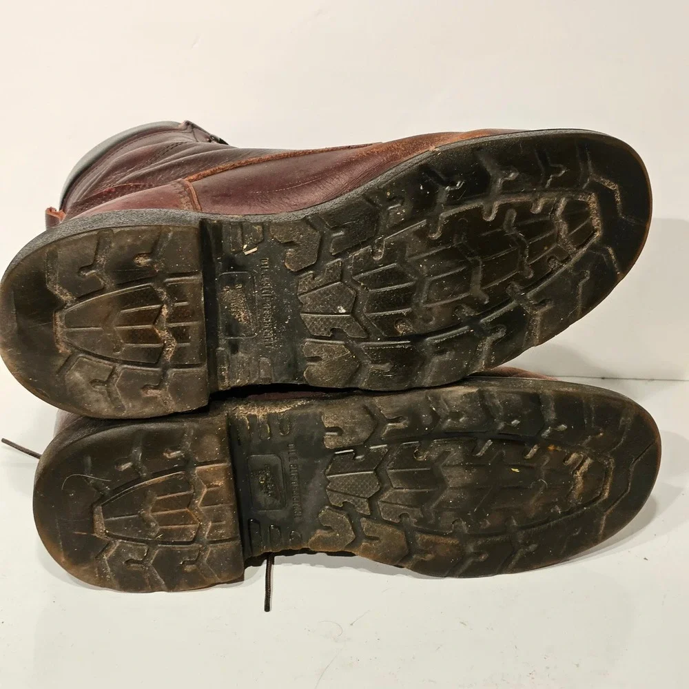 Red Wing 608 Work Boots Mens 13 Brown Leather 8 Inch Lace Up EH Made in USA